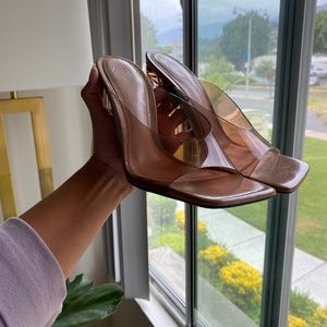 Transparent Nude Mule Heels, Zara